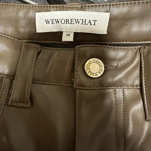 WeWoreWhat Vegan Leather Flare Pant Size 28